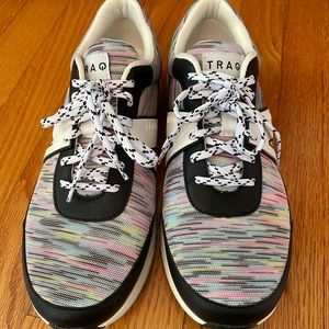 TRAQ rainbow stripe tennis shoes